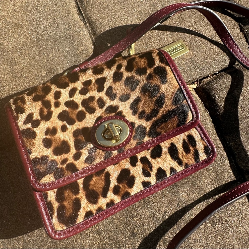 Coach Leopard Print Colorblock Mini Wallet Crossb… - image 7